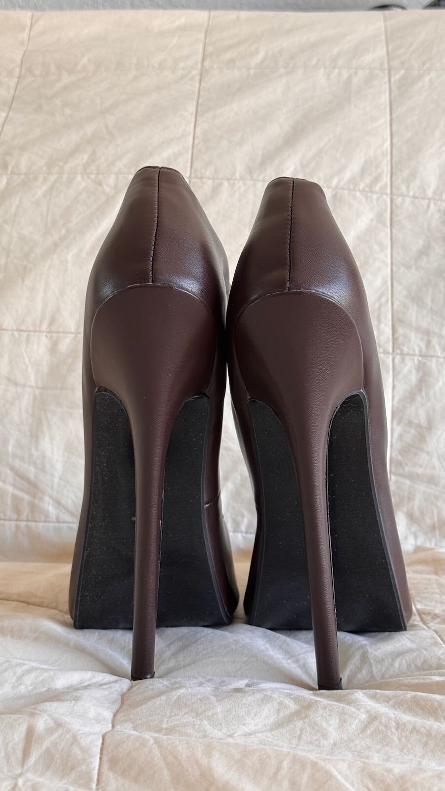 Womens genuine leather shoes with extreme with 7.5″ heels Size 45 or US 13
