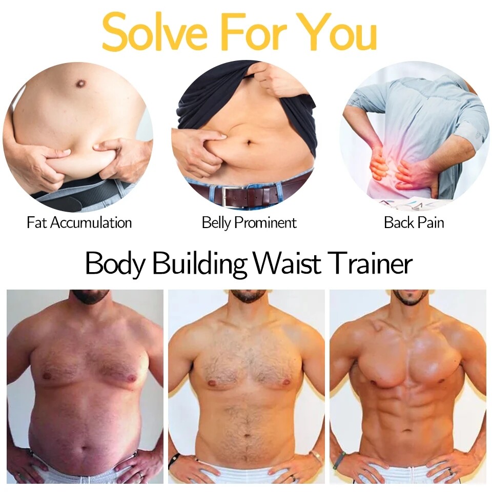 Men Waist Trainer Cincher Body Shaper Tummy Control Sports Belt Slimming Girdle