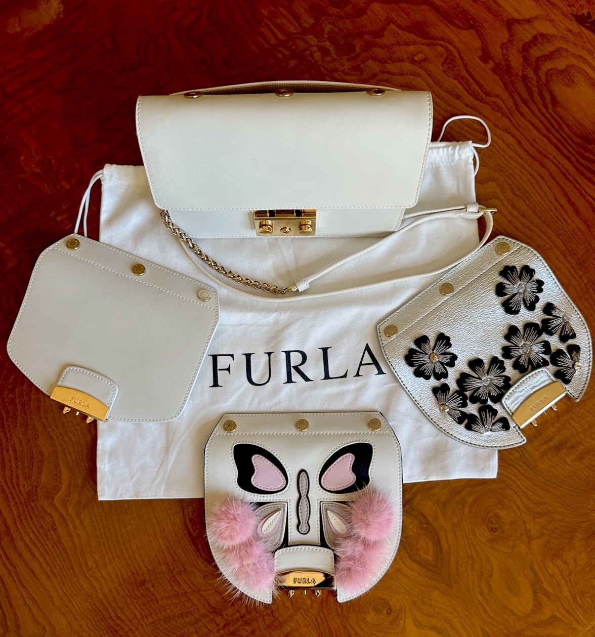 Furla Metropolis Crossbody Leather Bag With 3 Interchangeable Covers