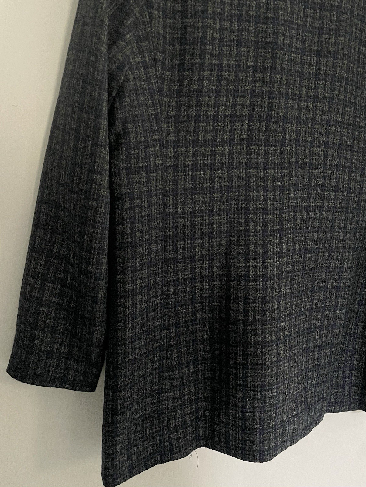Vtg Adolfo Studio Women’s 2 Piece Tweed Skirt Suit Gray Blue Blazer Work Size 14