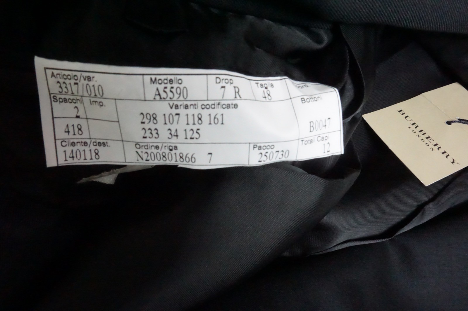 Burberry London Black S150s Wool 2 Pc Suit Jacket Pants Sz 38R BRAND NEW