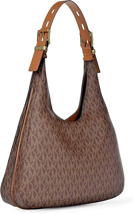 MICHAEL KORS NOLITA LARGE HOBO LEATHER SHOULDER BAG BROWN $ 398.00 AUTHENTIC NWT