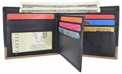 Men’s Center Flap Double ID Bifold Premium Leather Wallet