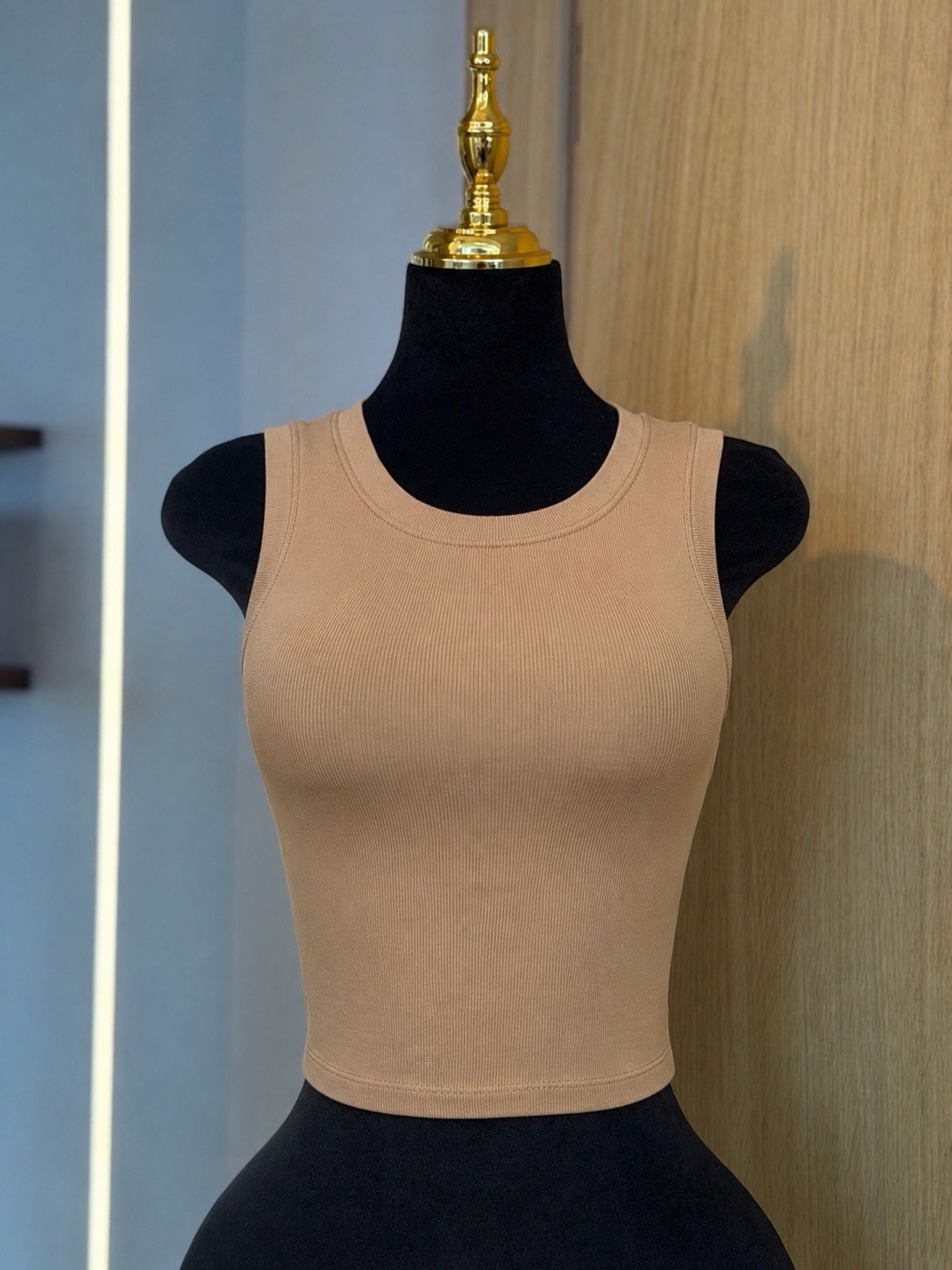 Zara Minimalist Nude Ribbed Neutral Tank | Clean Girl Muse