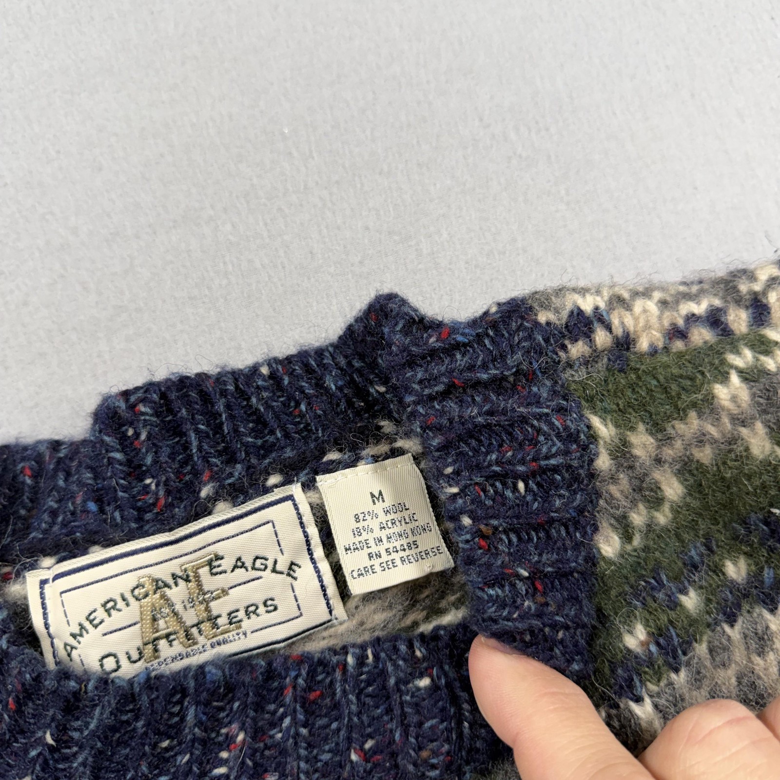 Vintage American Eagle Outfitters Sweater Womens Medium Fair Isle Wool Knit