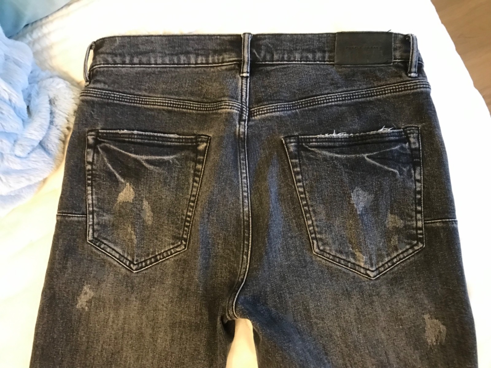 Purple Brand Jeans P004 Boot Cut men’s size 34 Black Distressed Denim nice clean