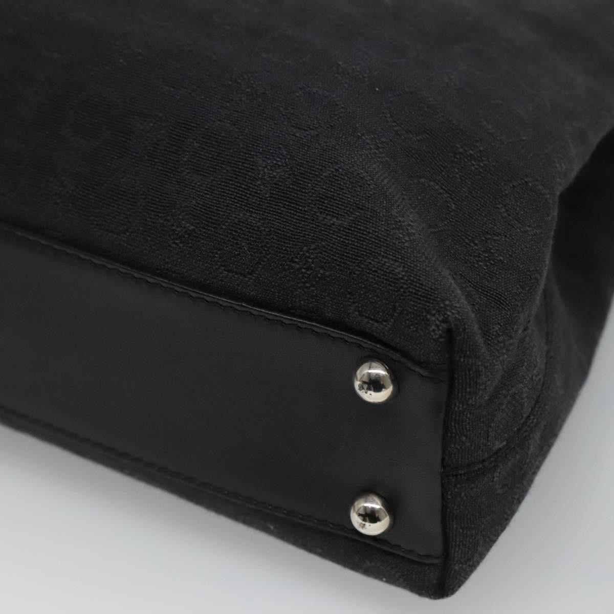 CELINE C Macadam Canvas Hand Bag Black Auth sw213
