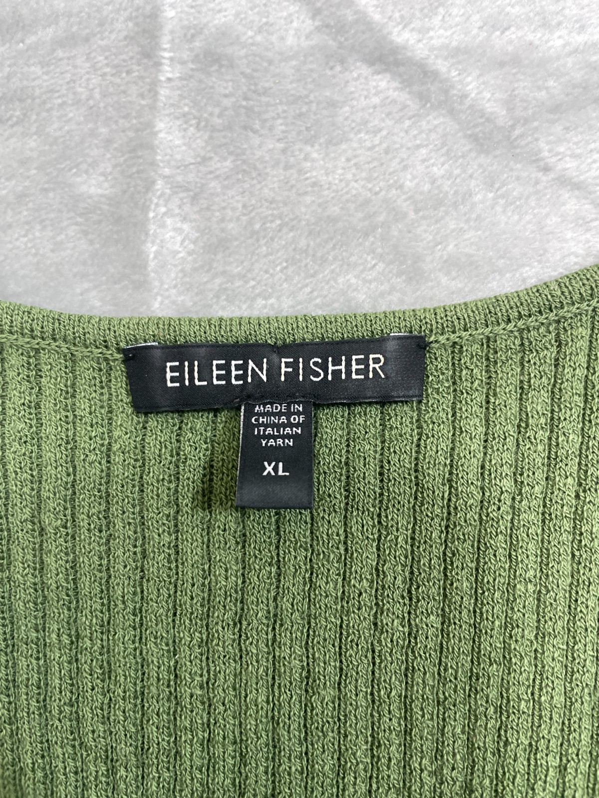 Eileen Fisher 100% Wool Open Front Cardigan + Tank Set Size XL Green Minimalist