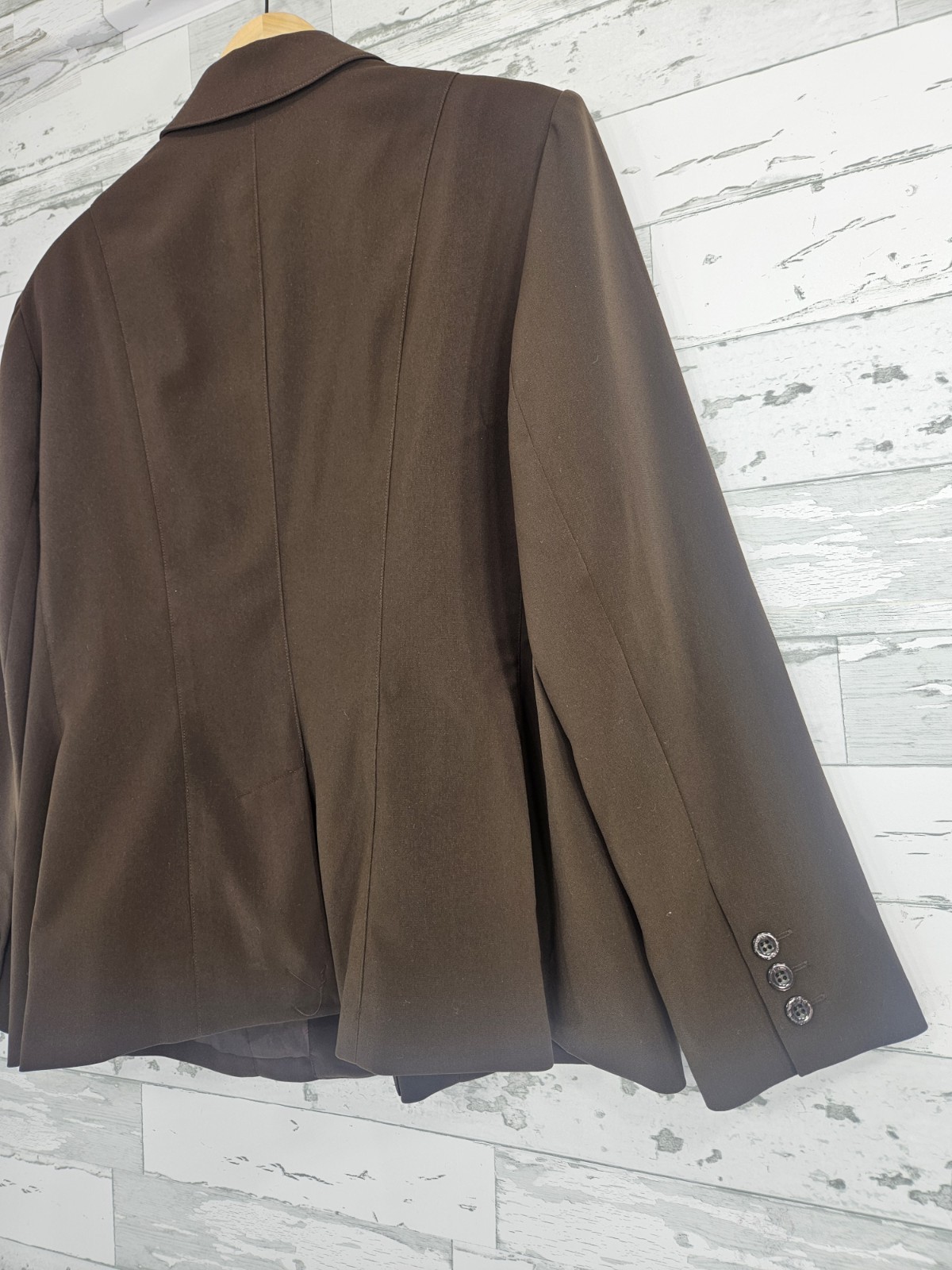 East 5th Womens Plus Size 18W Brown Blazer Nanotex Spill Resistant Fabric