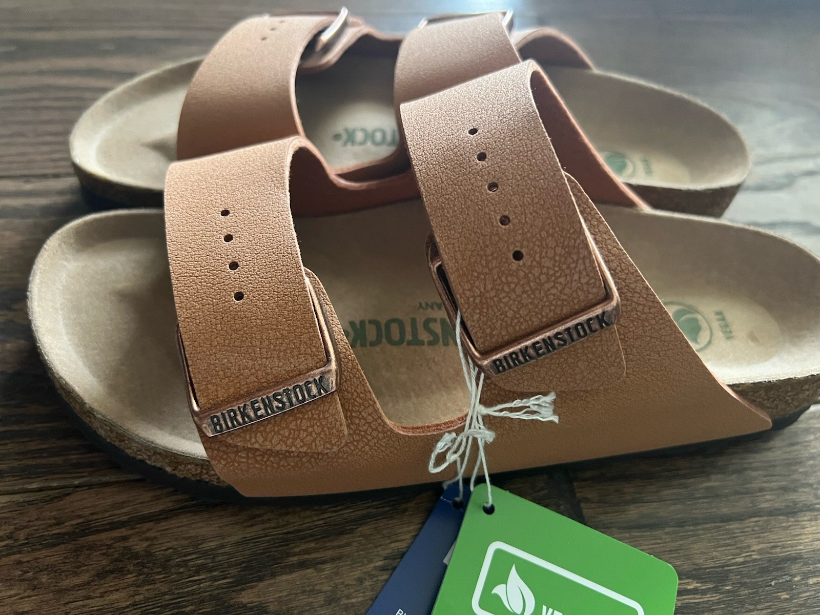 Birkenstock Arizona Vegan Birko-flor® Nubuck Women Sandals Pecan Narrow 37N EU