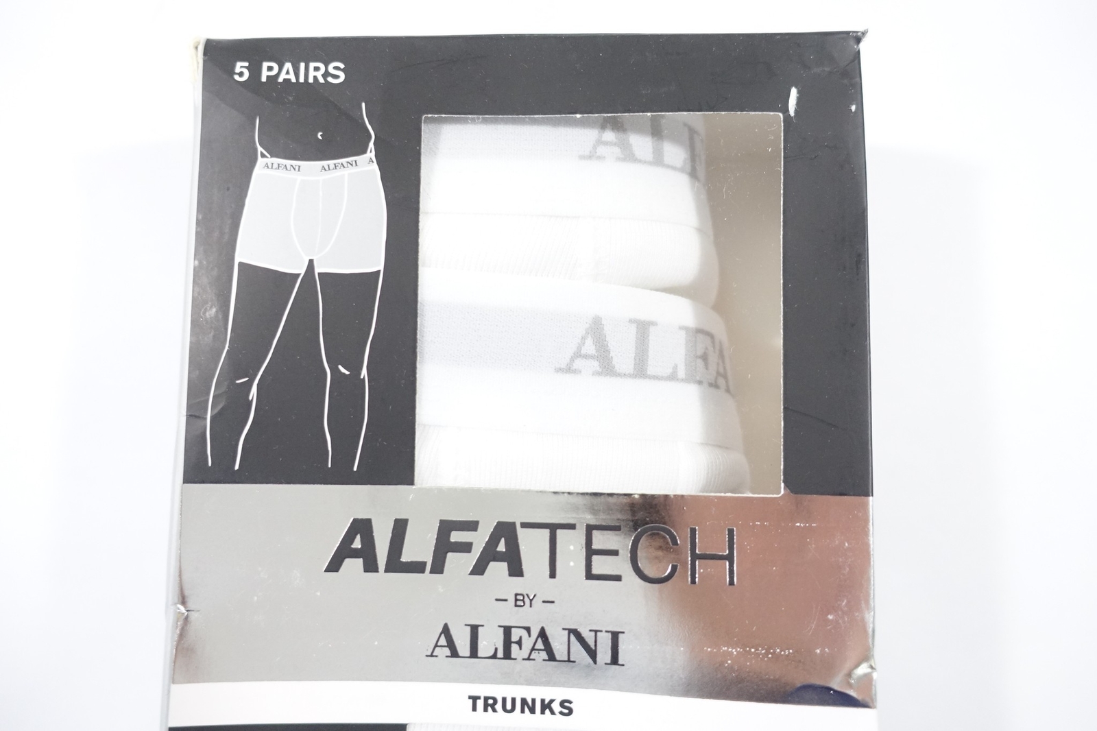 ALFANI ALFATECH WHITE 5 PAIRS SMALL BOXER BRIEFS TRUNKS UNDERWEAR MENS NWT NEW