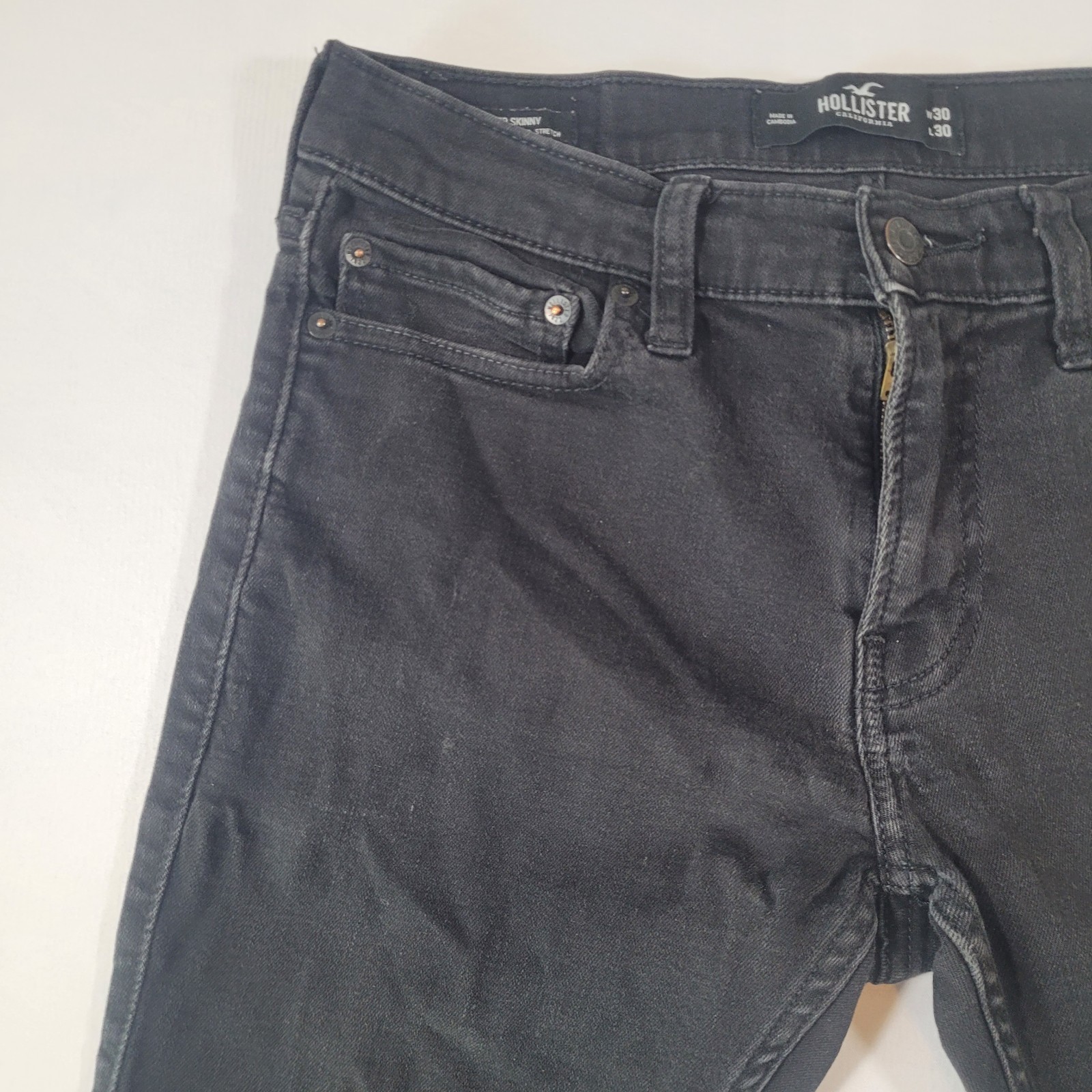 Hollister Super Skinny Jeans Men’s 30×30 Faded Black Advanced Stretch Denim