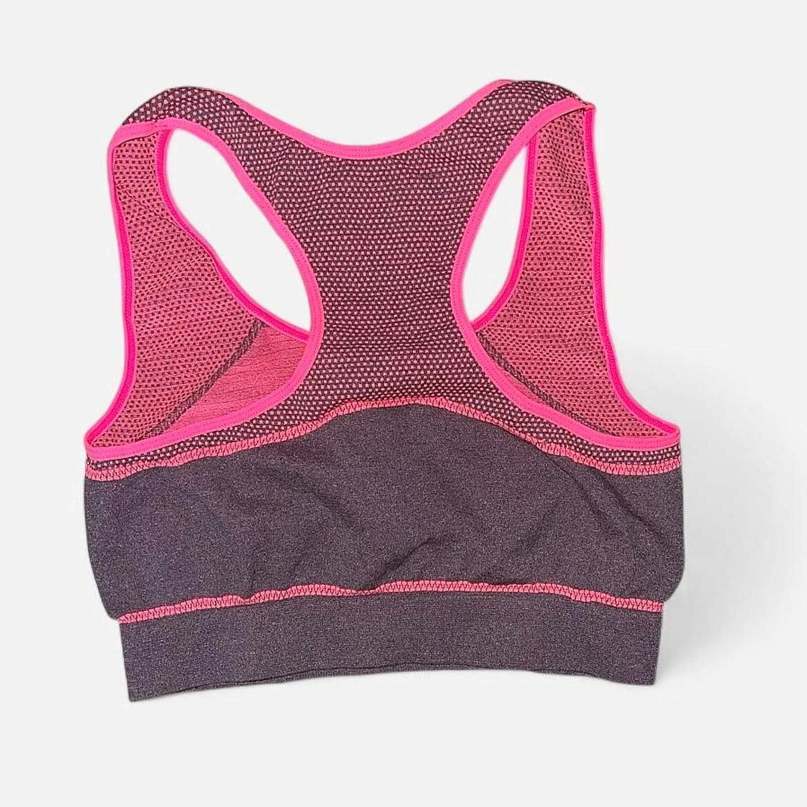 Blue Star Neon Pink Charcoal Leggings Sports Bra Set – Size L/XL