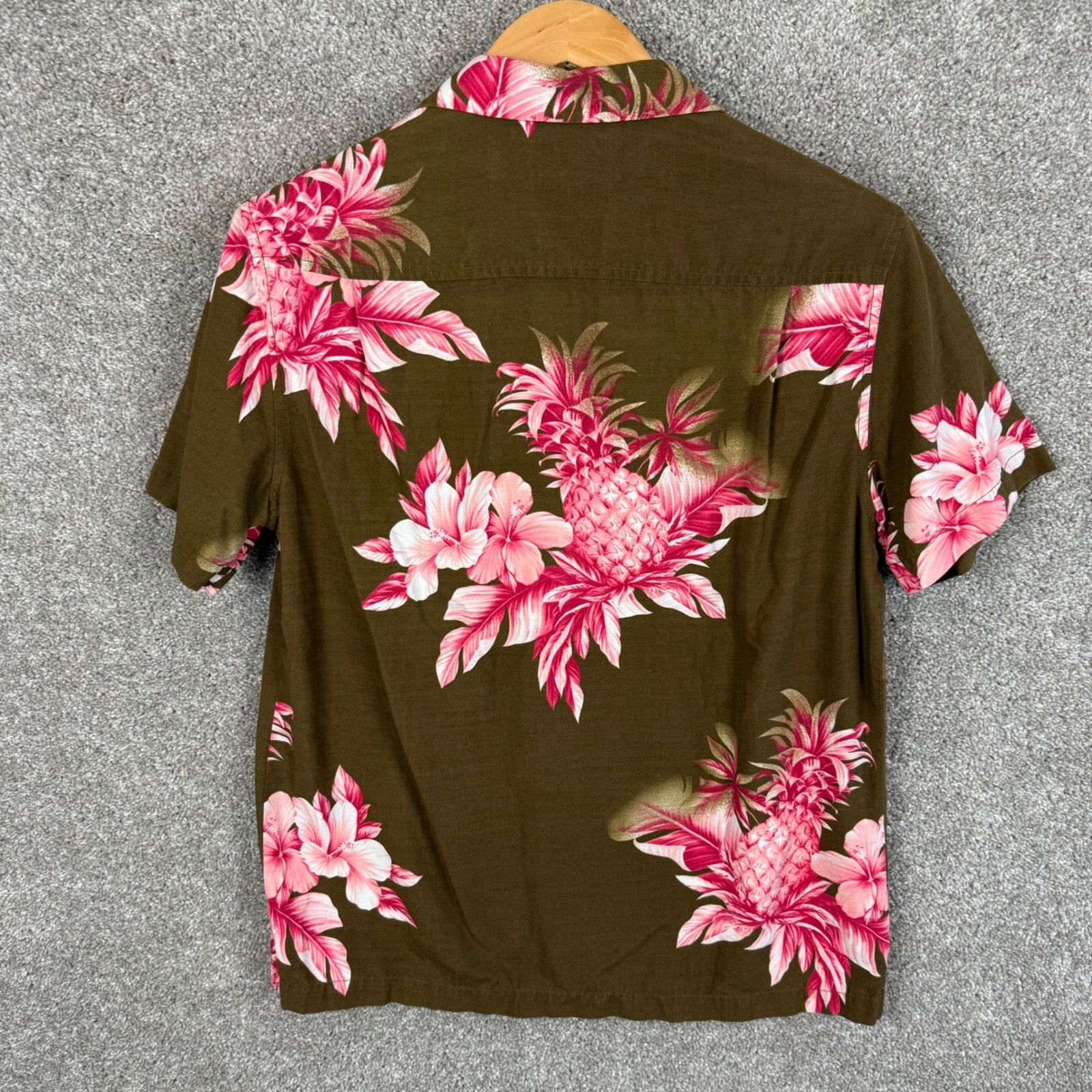 Tommy Bahama Mens Small Pineapple Silk Cotton Island Modern Fit Shirt