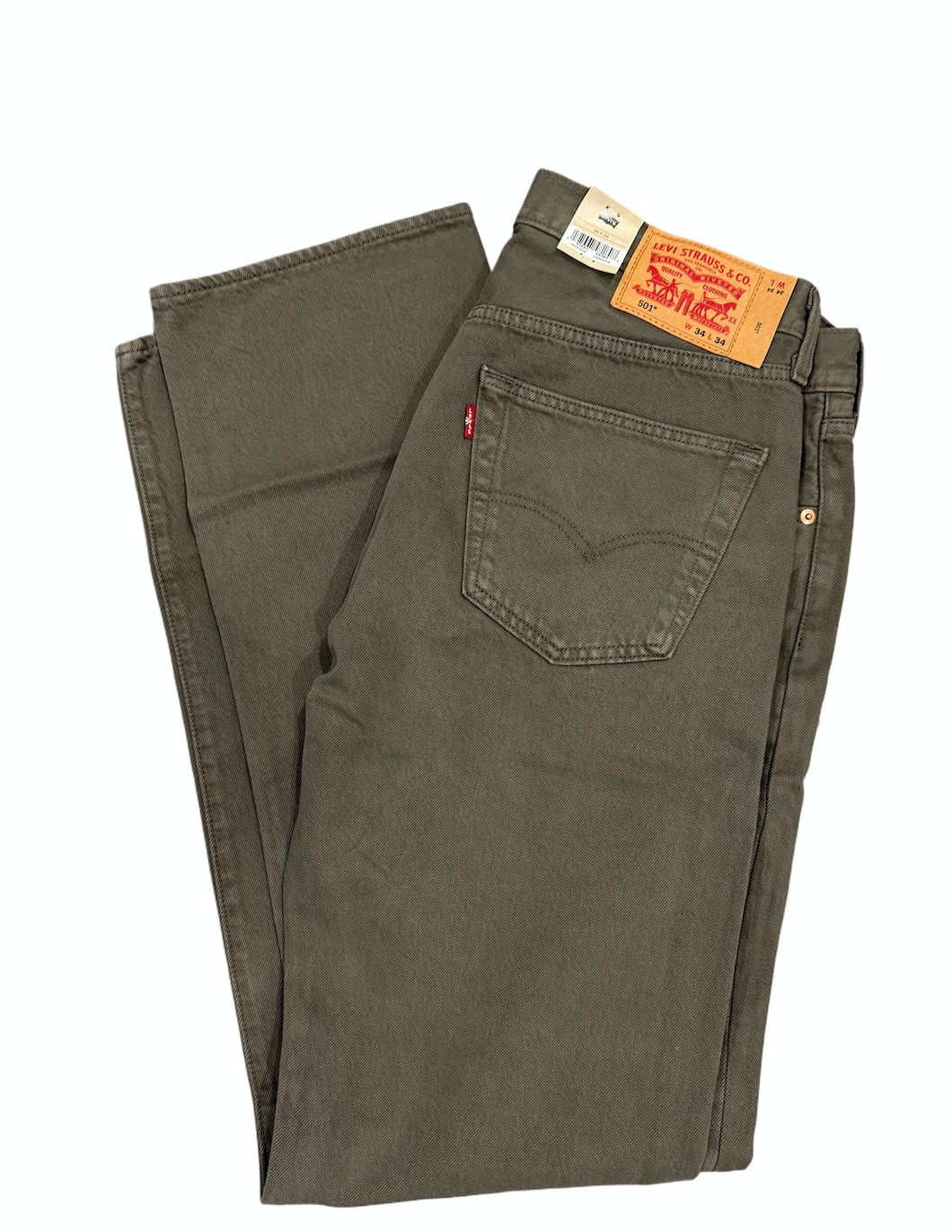 Levis 501 Jeans New Mens Original Button Fly Color Olive 005013543