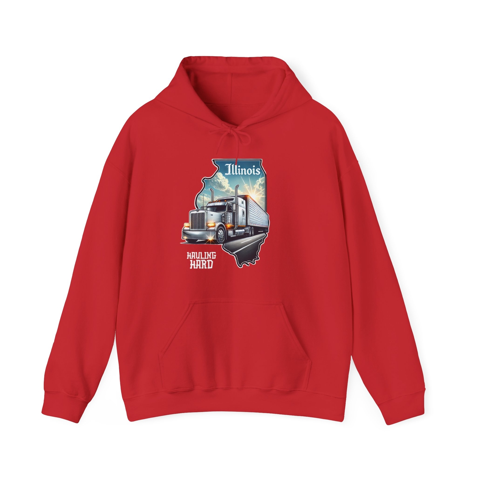 Illinois Trucker Hoodie for Semi-Truck Drivers Sizes S to 5X Gifts for Truckers