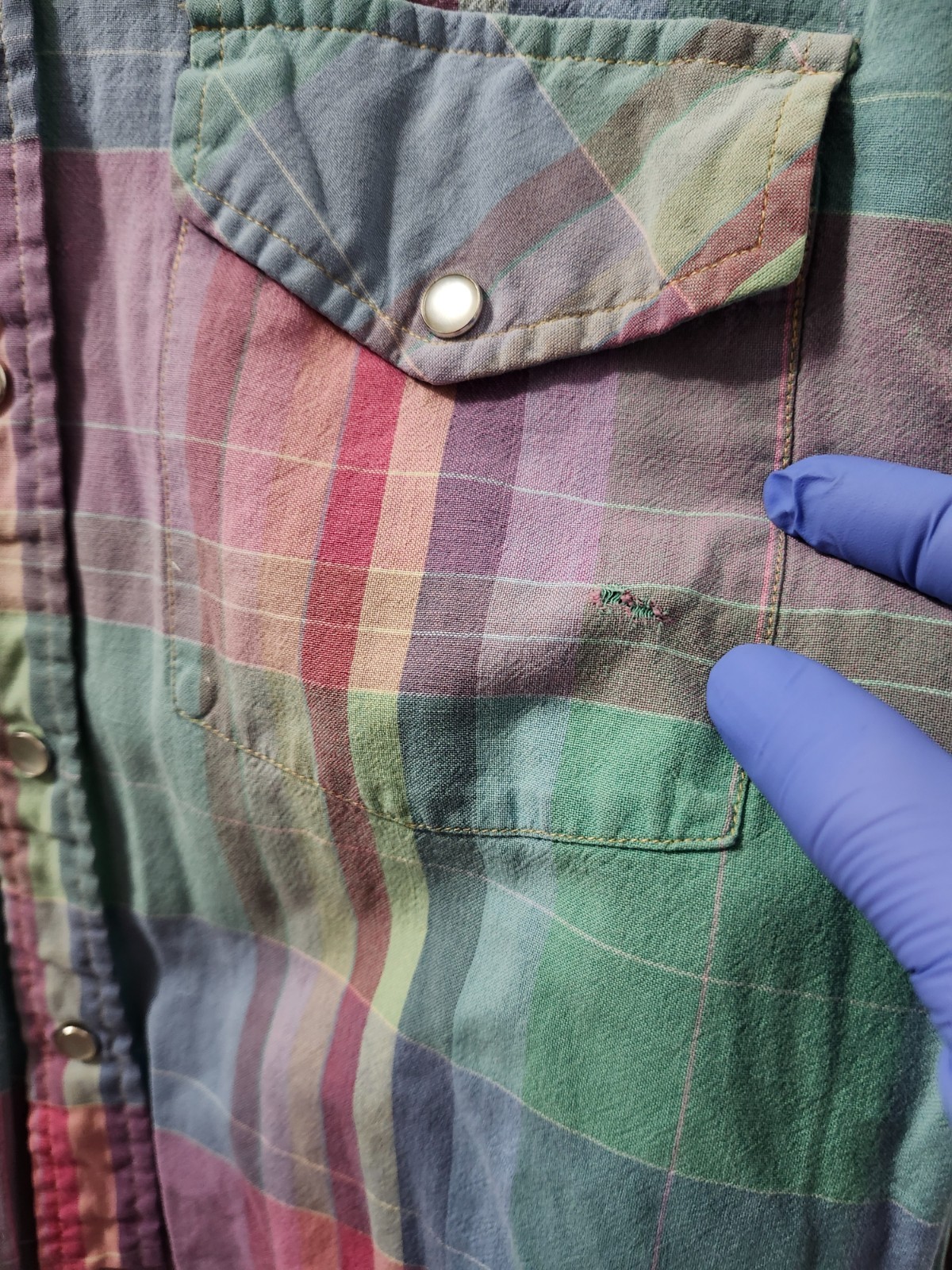 Pendleton Shirt Mens M Flannel Pearl Snap Western Plaid Cotton Pockets Colorful
