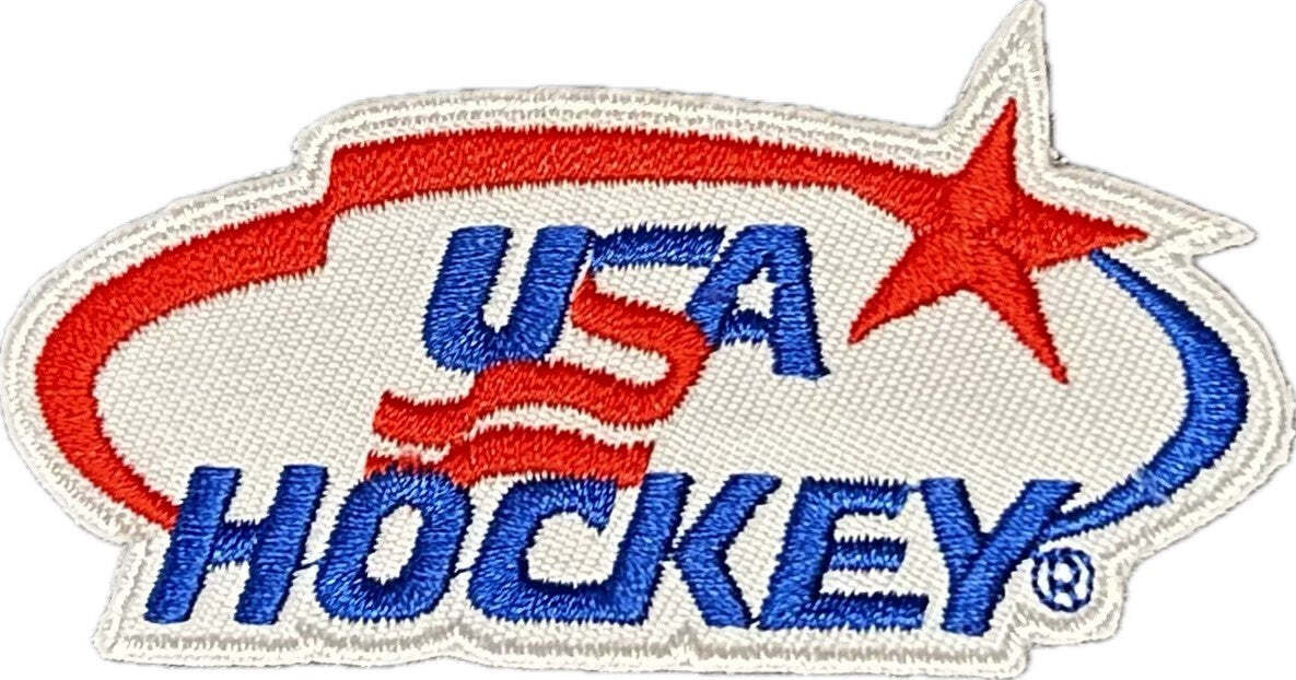 USA Hockey Logo Embroidery Heat Seal Patch 3”X1.6″