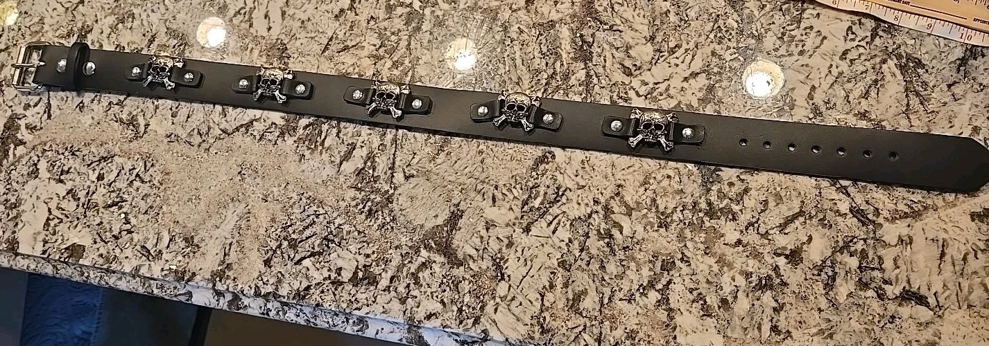 Funk Plus Skull and Crossbones Belt High Quality Punk Goth Made In USA