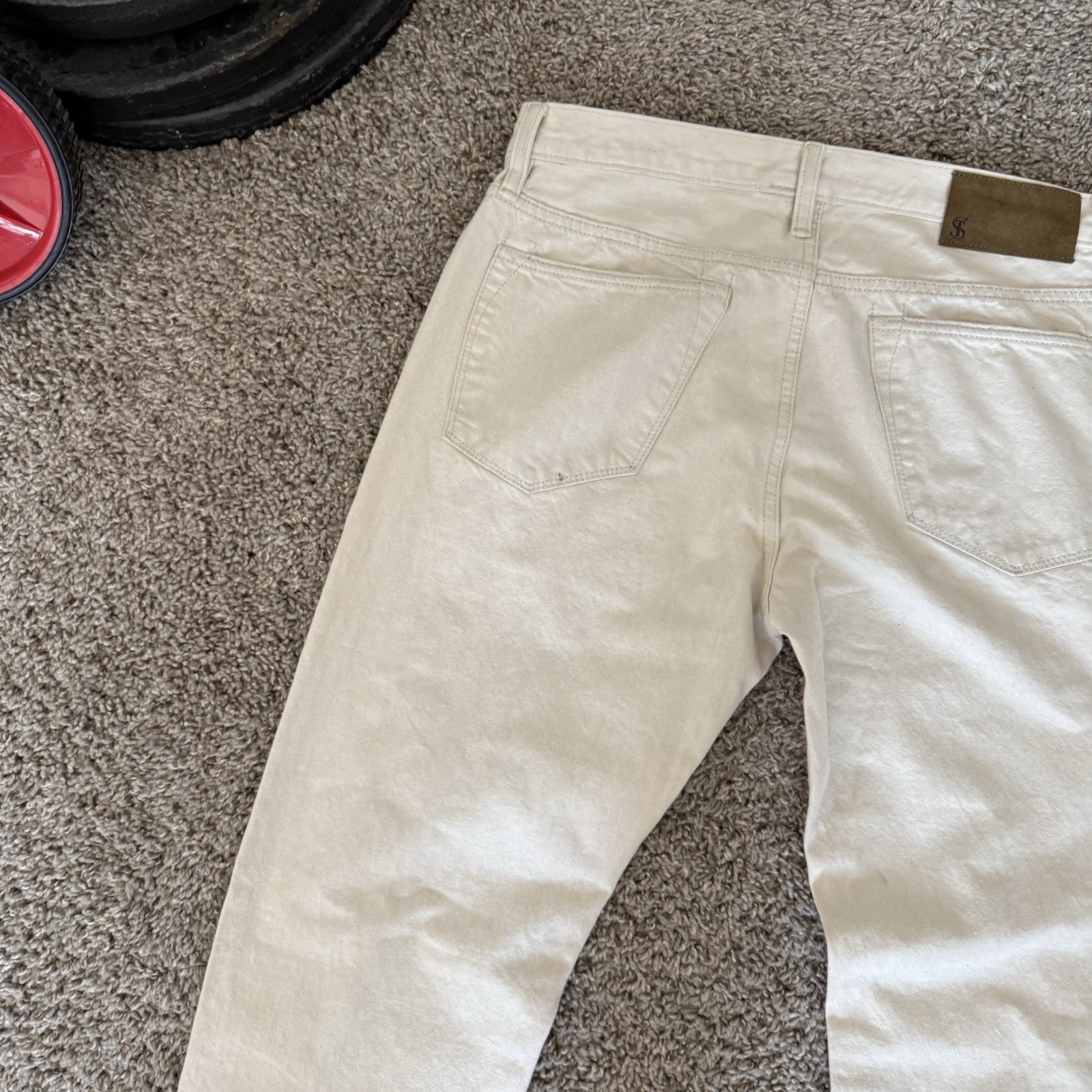 TODD SNYDER Selvedge Jeans Men’s SIZE 32X34 Slim Straight Fit Cream Casual