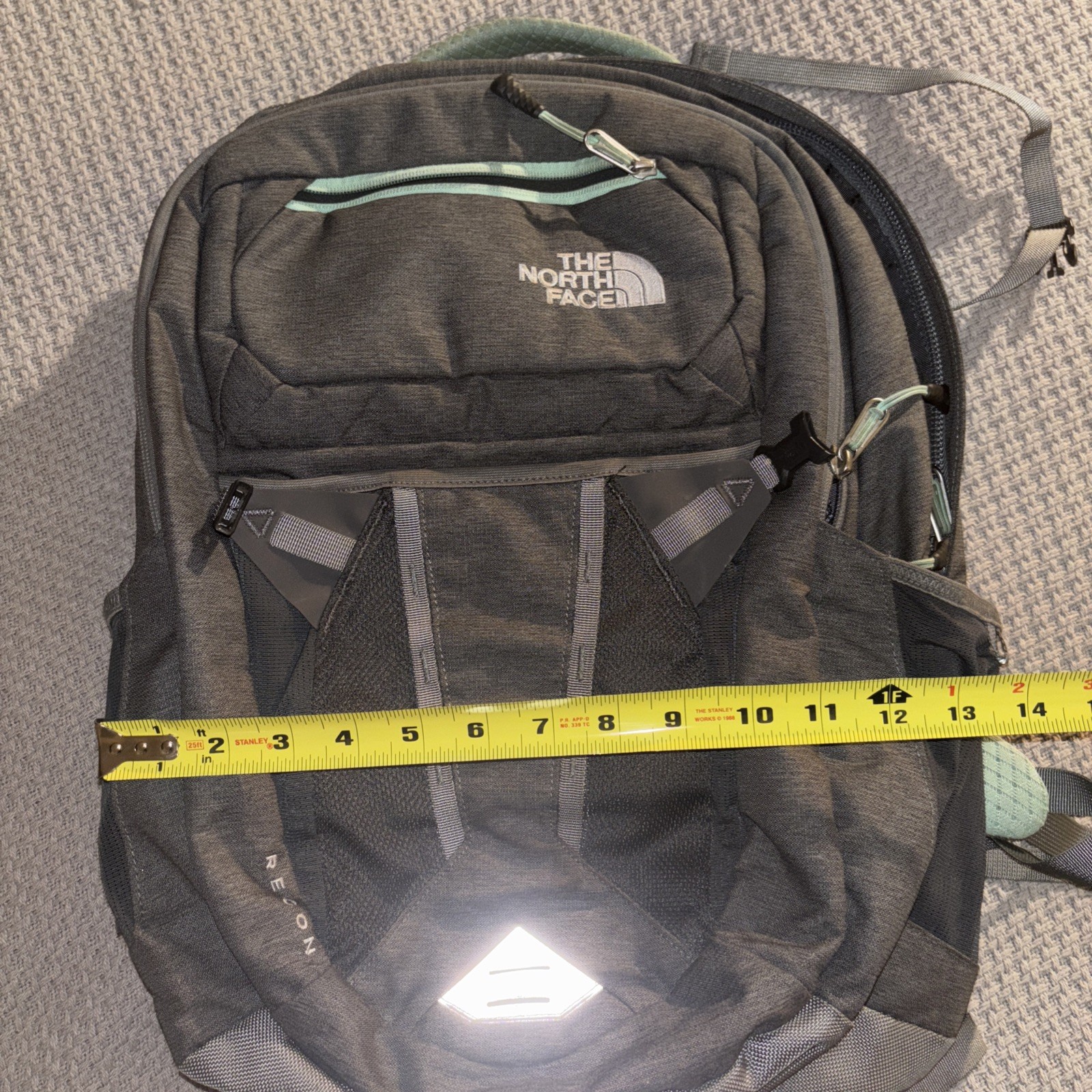 The North Face Recon Backpack grey/Teal School Travel Hiking Laptop GREAT SHAPE!