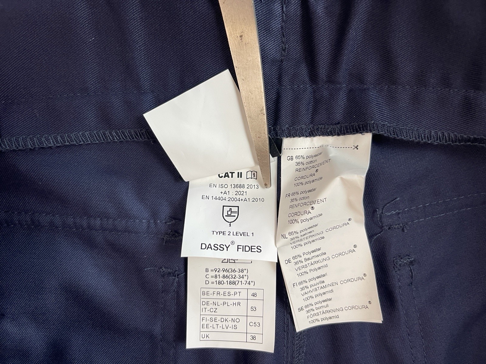 Dassy Miami Work Trousers Pants Knee Pockets 36×32 New With Tags.