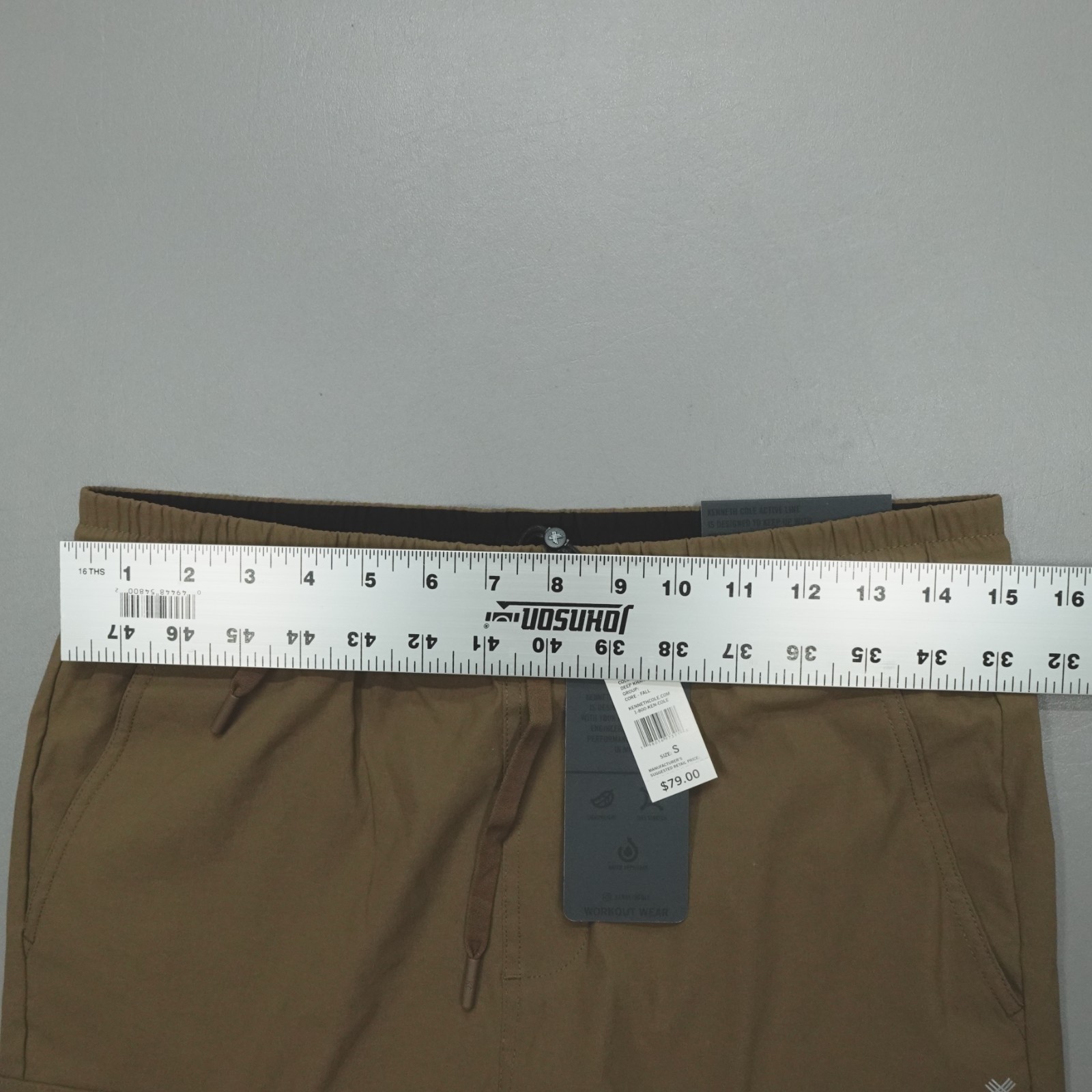 Kenneth Cole Active Men’s Tech Cargo Jogger Pants Khaki Tan Flex Stretch NWT