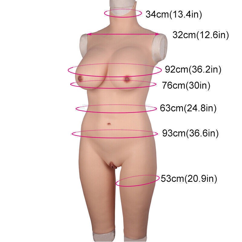 D-Cup Silicone Breast Forms – Full Body Suit for Crossdresser Transgender