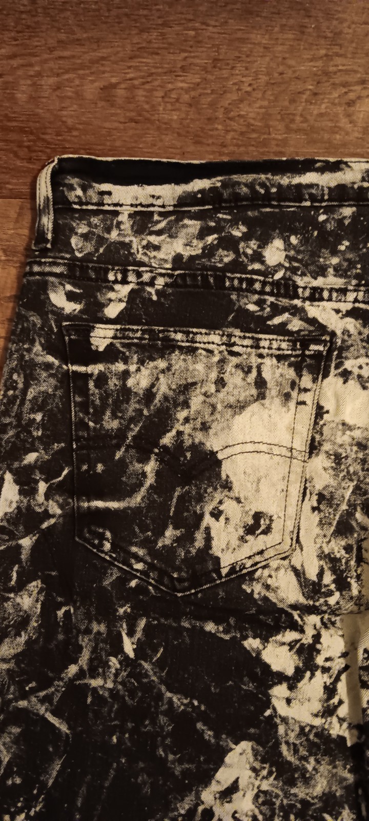 Mens Levi’s 569 Loose Straight Jeans Size 36×30 Black/White Paint Splatter