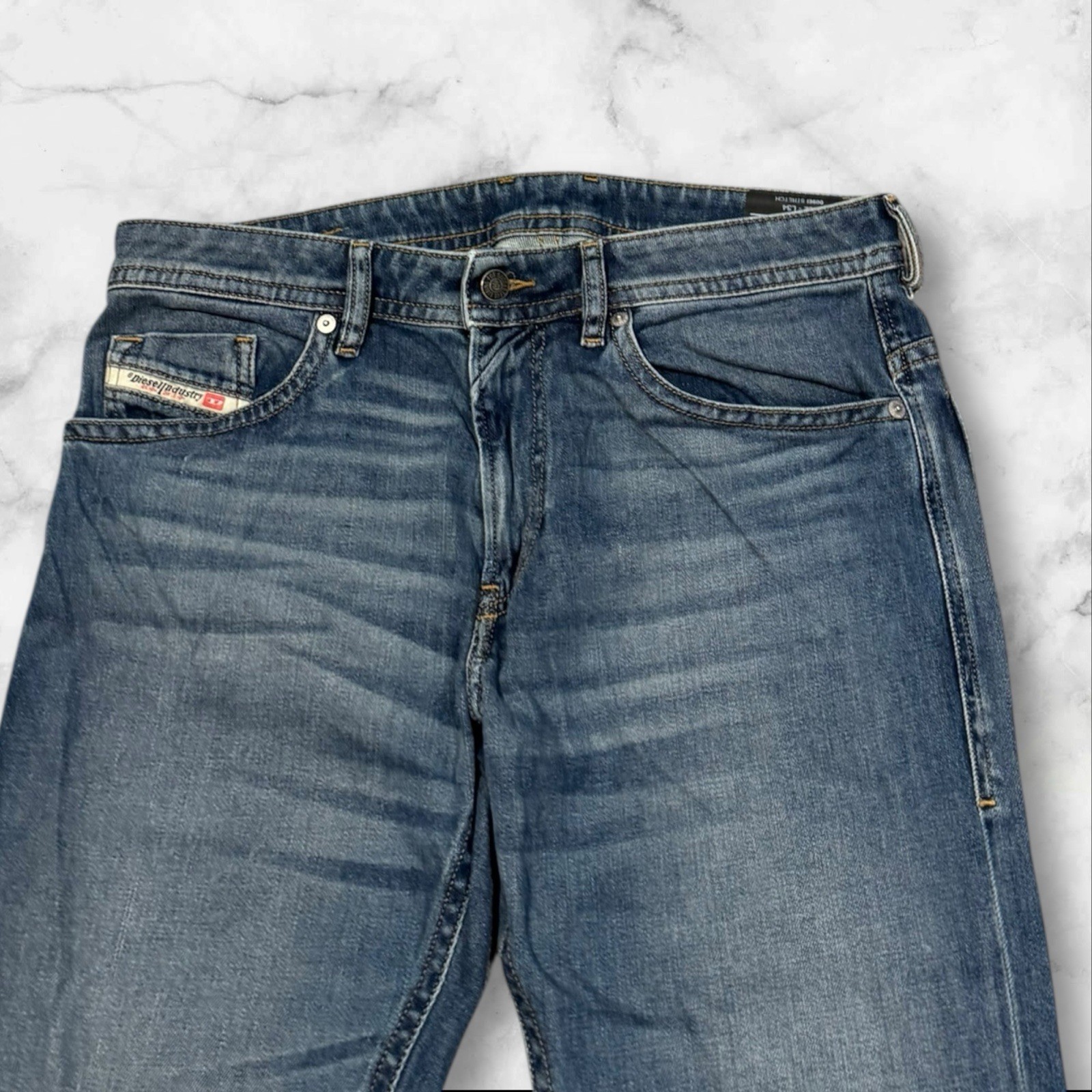 Mens Denim Blue Diesel Industry Thommer Slim Fit Jeans – Size 32L (W32 L34) R228