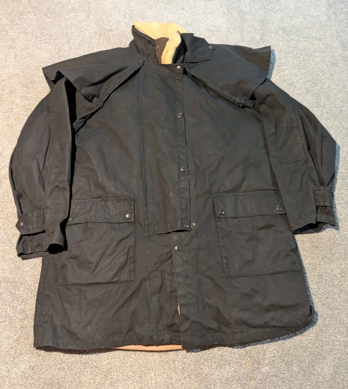 Australian Outback Collection Jacket Mens XL Waxed Wool Shearling Lined Coat