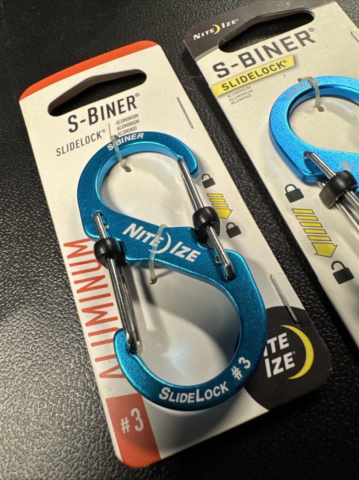 New Nite Ize S-Biner Aluminum Dual Carabiner #3 – Blue 2-PACK.