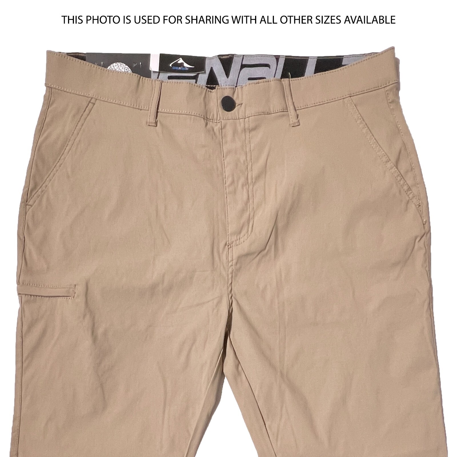 NWT Denali Men’s Technical Stretch Pants Elastic Waist Straight Delta Khaki