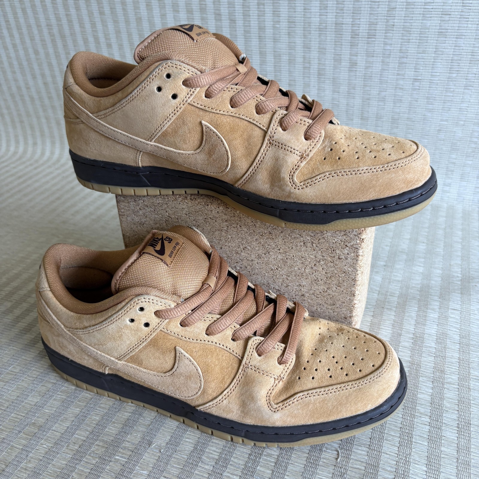 Nike SB Dunk Low Pro Wheat Mocha Shoes Mens 12 Brown Suede Sneakers BQ6817-204