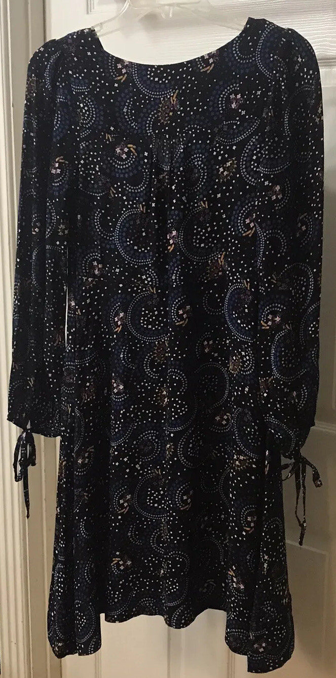 Anthropologie Maeve Gianna A-Line Blue Celestial Print Dress Size 0 **NICE**