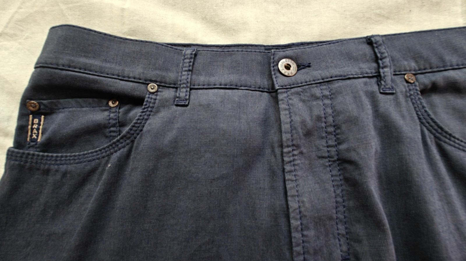 Brax Cooper Fan MTWA Pants Mens 38×36 Blue Straight Leg Stretch Cotton Trousers