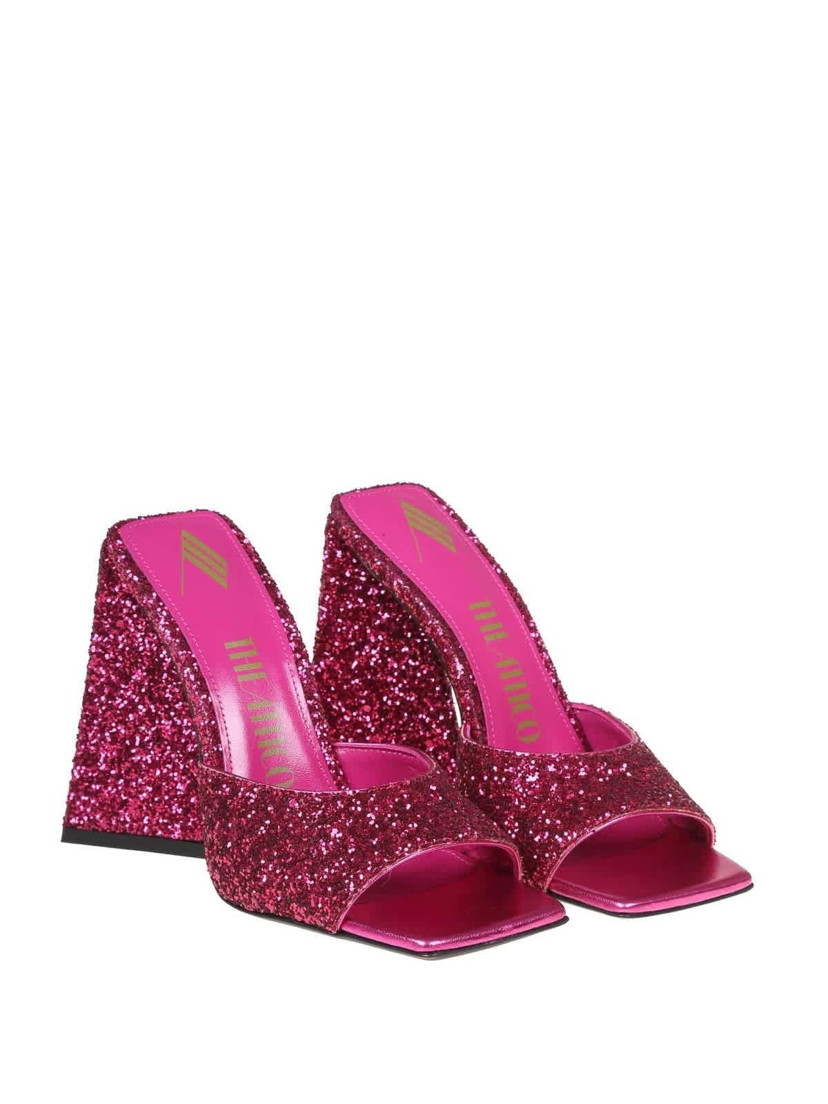 The Attico Ladies Pink Sequins Devon 115 mm Mule