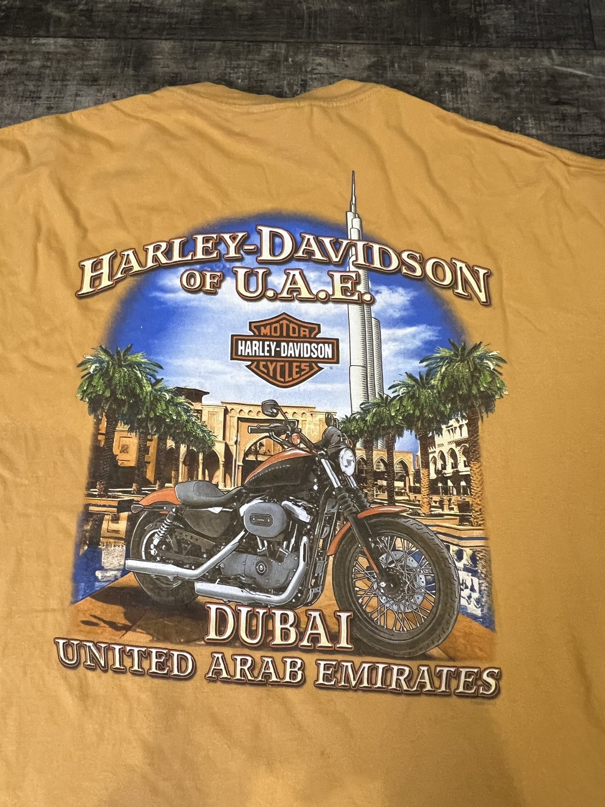 Harley Davidson Dubai United Arab Emirates Tee Mens Black Flames Size XXL 2XL