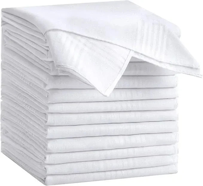 12 Pack Handkerchiefs for men, 100% Soft Cotton 16×16 Inch Men’s Handkerchiefs