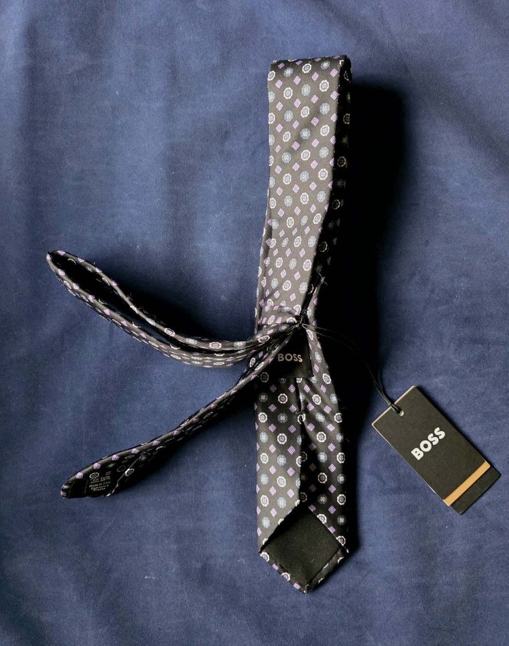 HUGO BOSS BLACK LABEL SILK SLIM TIE MADE IN ITALY BLACK #50521990-NWT