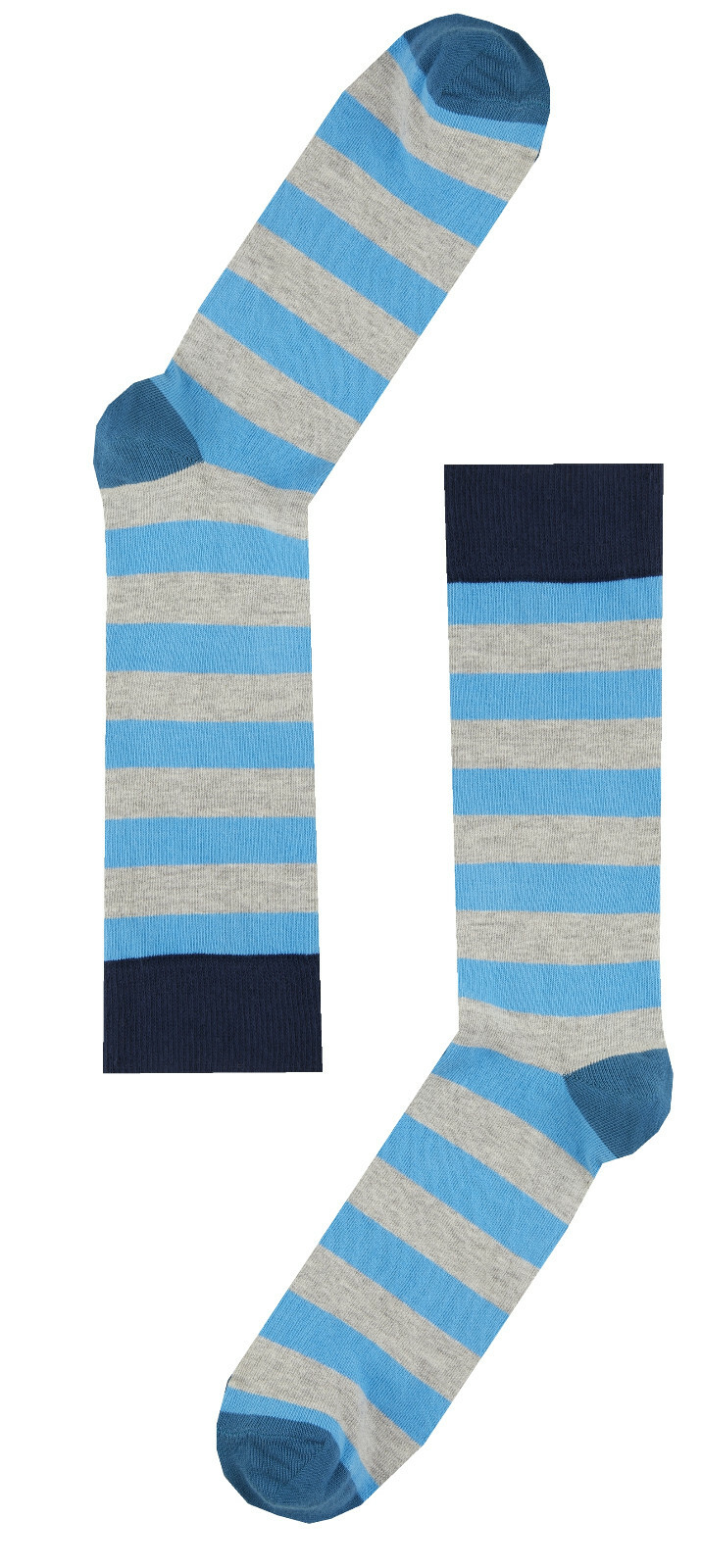 HS by HAPPY SOCKS Womens Blue Grey College Stripes > One Size UK 7-11 EU 40-46