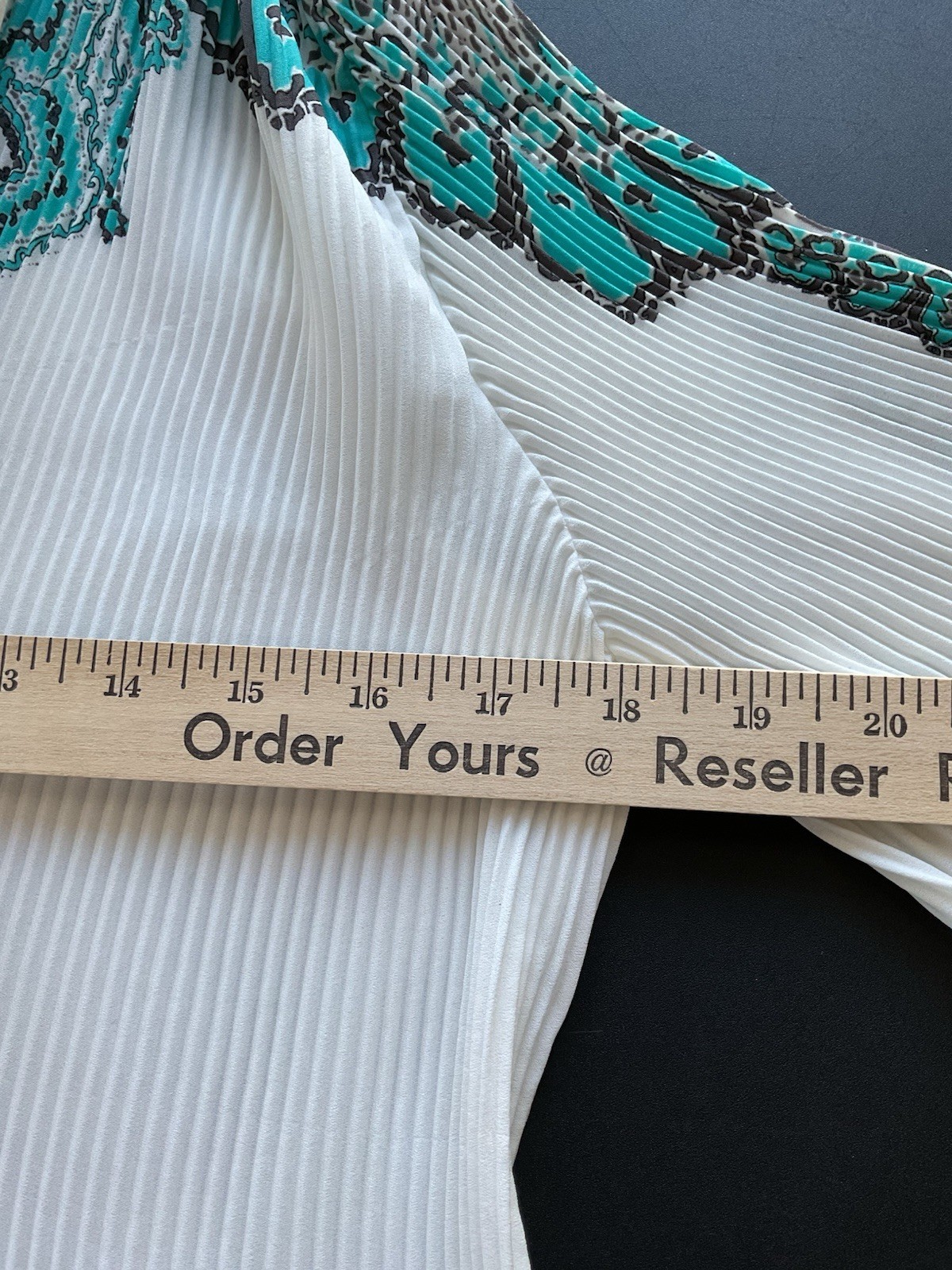Alfani Petite Turquoise And White Tunic Buttons Small Pull NWT SZ 14 P LONG SLVS