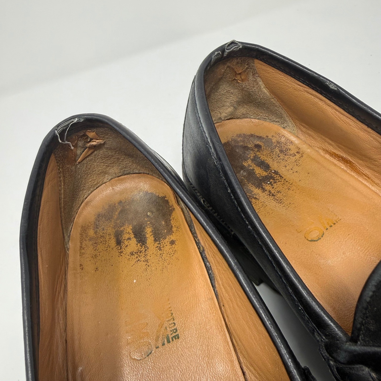 Salvatore Ferragamo Mens 11.5 Black Leather Gancini Bit Loafers FLAW