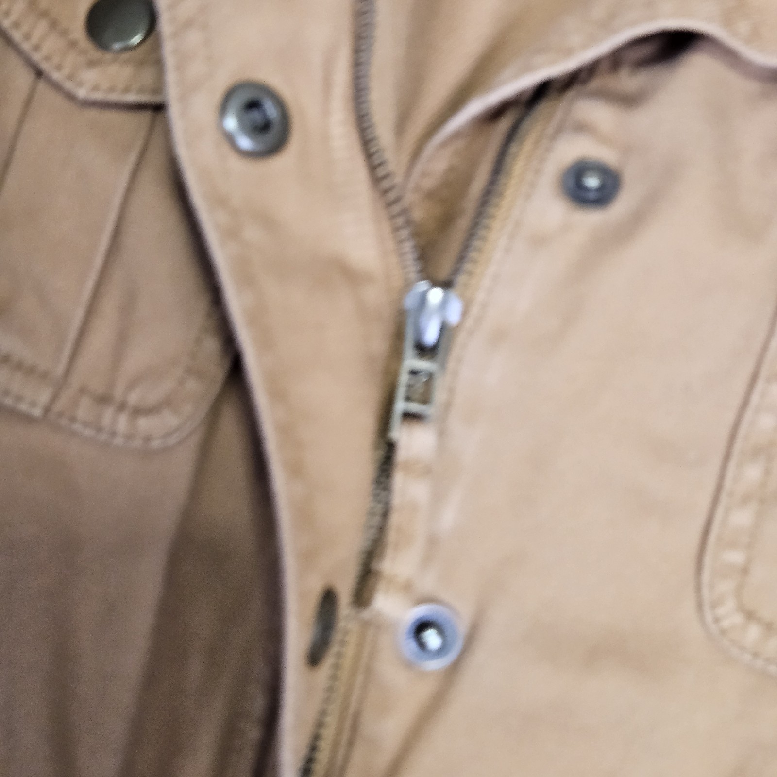 Talbots Safari Jacket Womans XS Camel Brown Twill Cotton Stretch Utility Outdoor