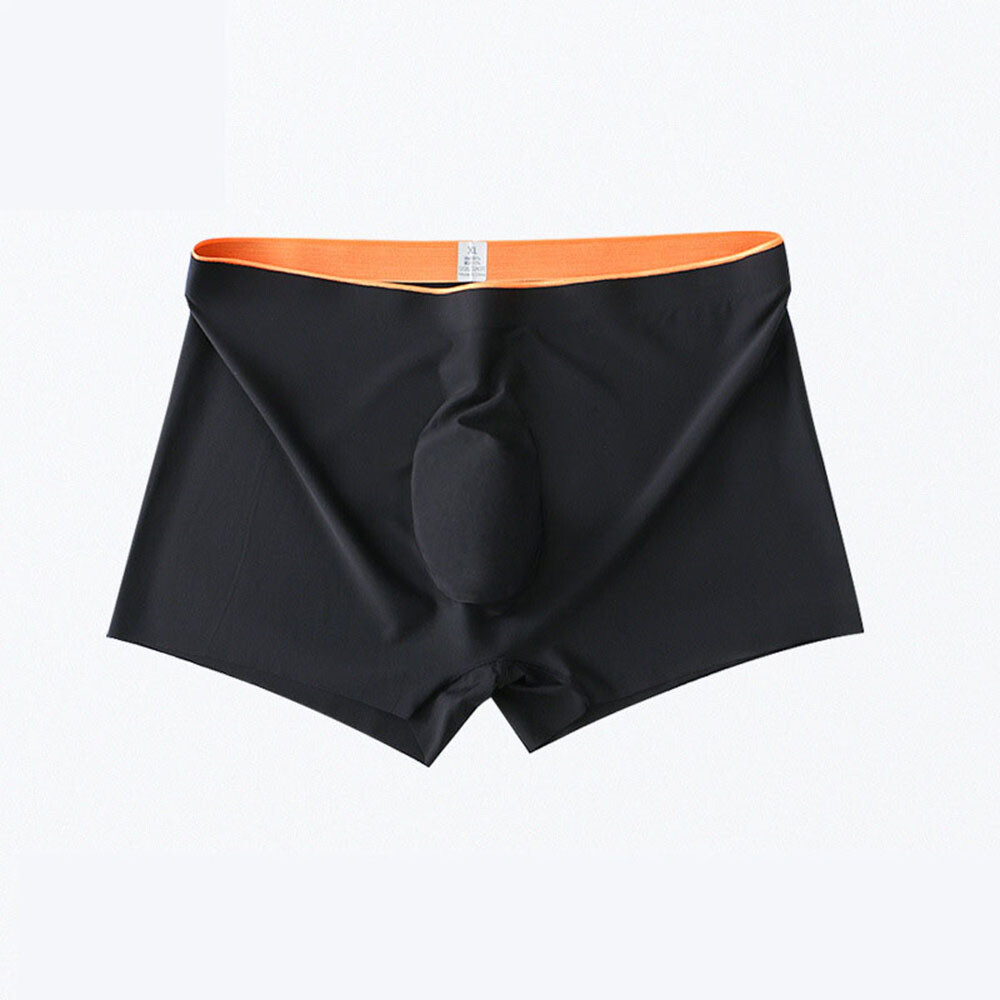 Men’s Ice Silk Seamless Boxer Briefs Pouch Underwear Shorts Trunks Underpants