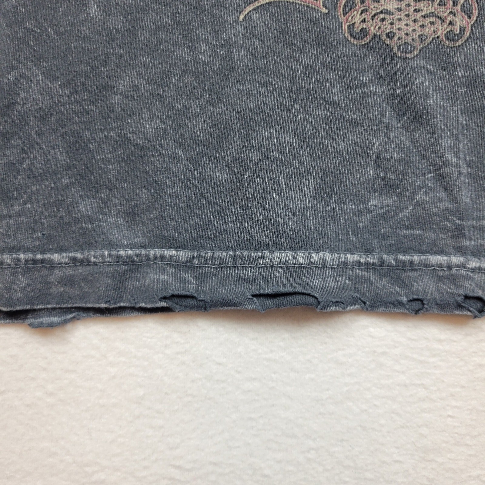 Affliction Mens Royal Lineage Large Gray Distressed Skeleton T-Shirt Tee Y2K