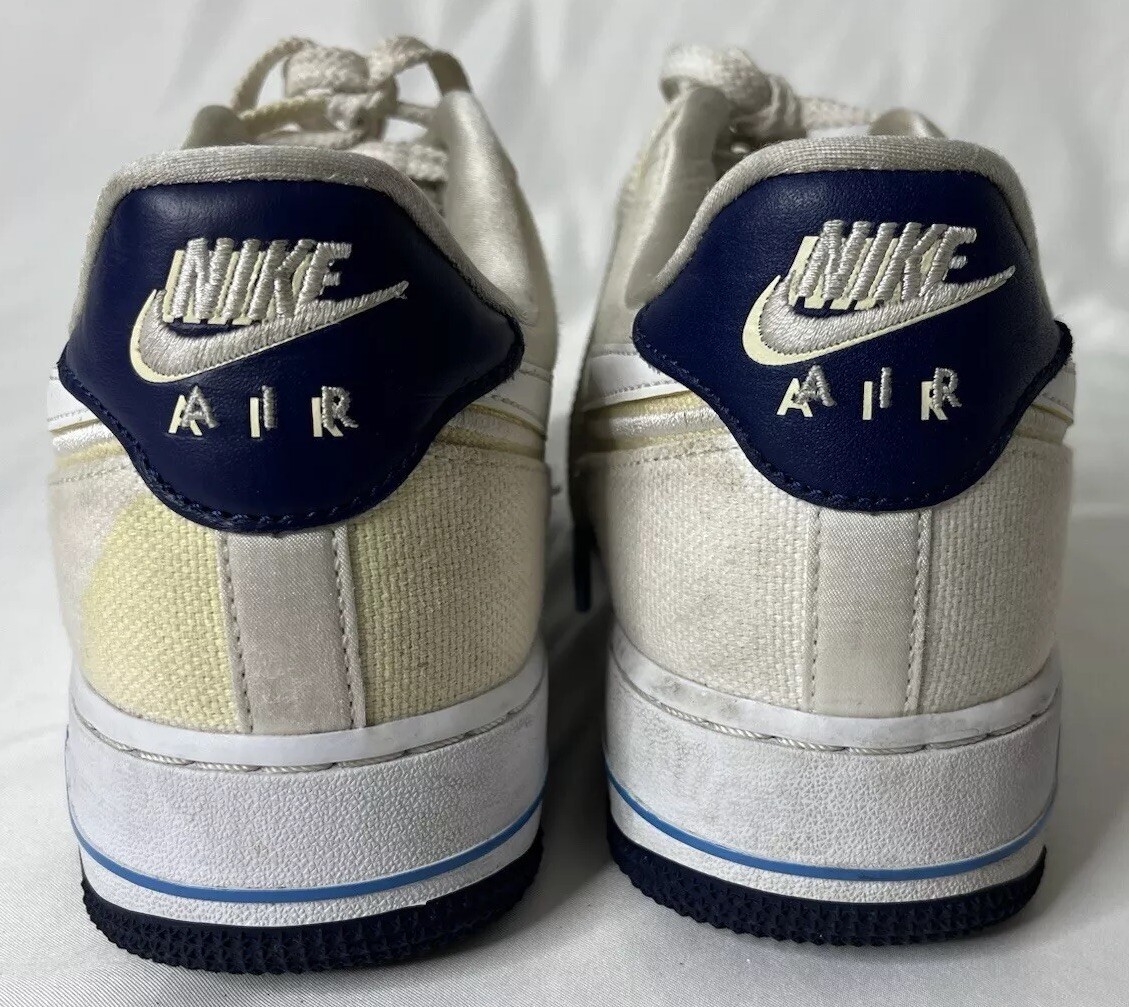 Nike Mens Air Force 1 PRM White Fossil Blue Void DB3541-100 Size 10.5 GUC