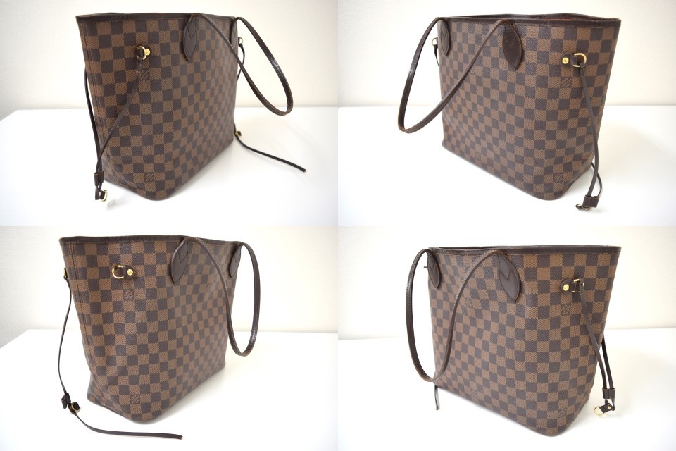 Auth Louis Vuitton Neverfull MM Tote Bag Damier Ebene Canvas N51105 LV 53736