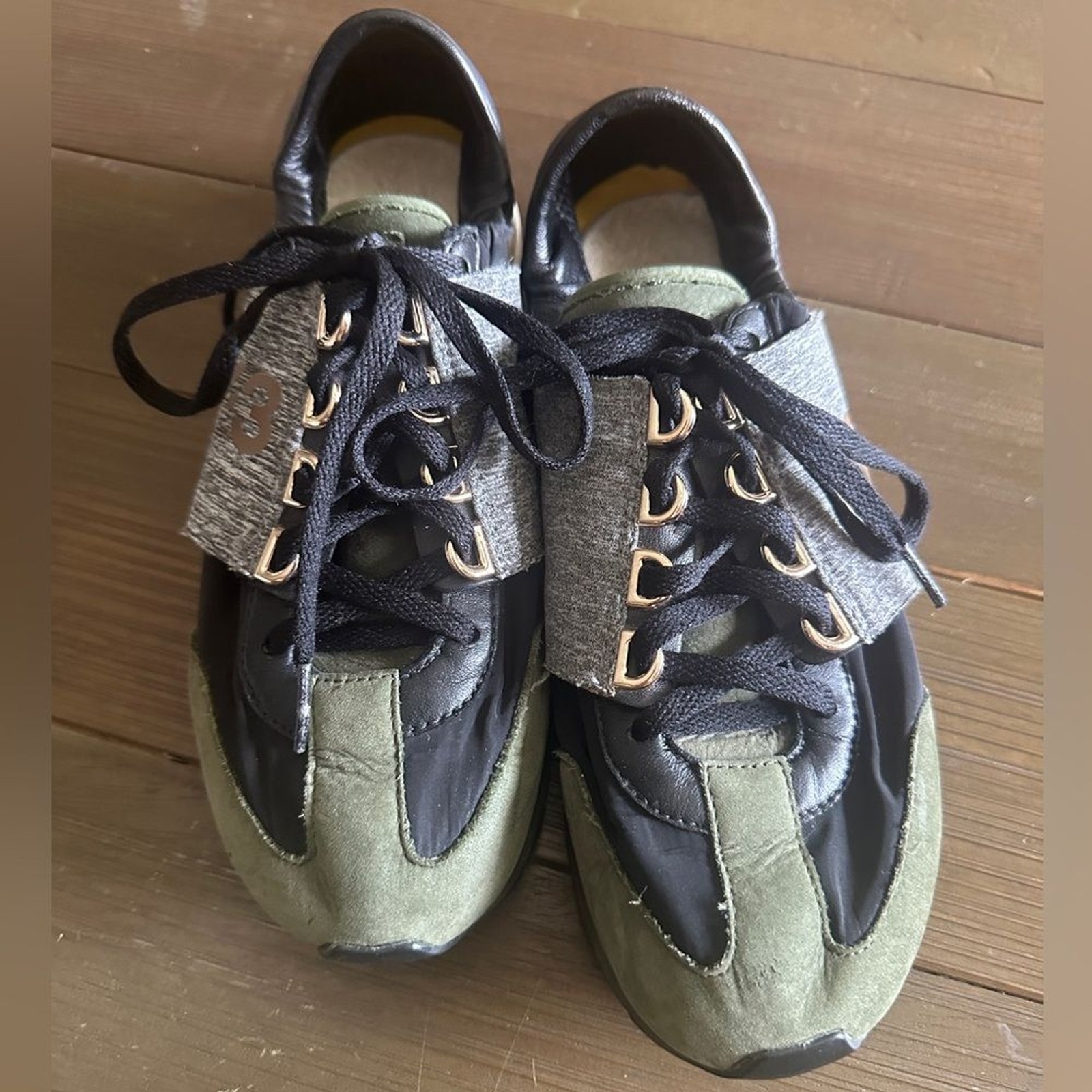 Adidas Y-3 Rhita Sport Sneakers Size 7.5 Black, Navy, Olive Green and Gray