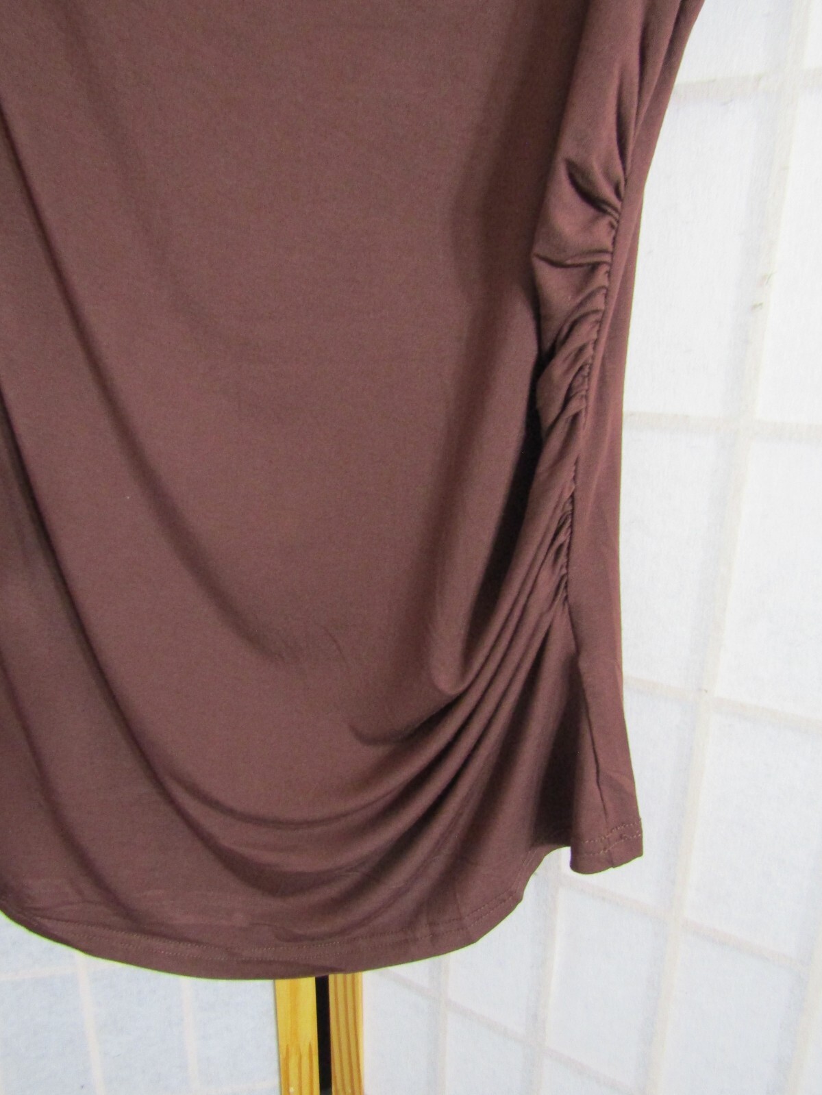 NWT Avanova Brown Mock Neck Slim Fit Ruched Dressy Top Women’s Size XXL